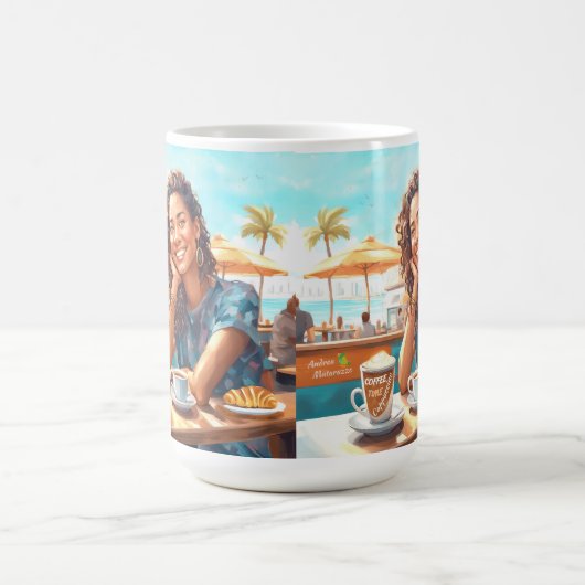 Mädchen mit Kaffeepause Kaffeetasse (Mittel)