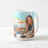 Mädchen mit Kaffeepause Kaffeetasse (VorderseiteRechts)