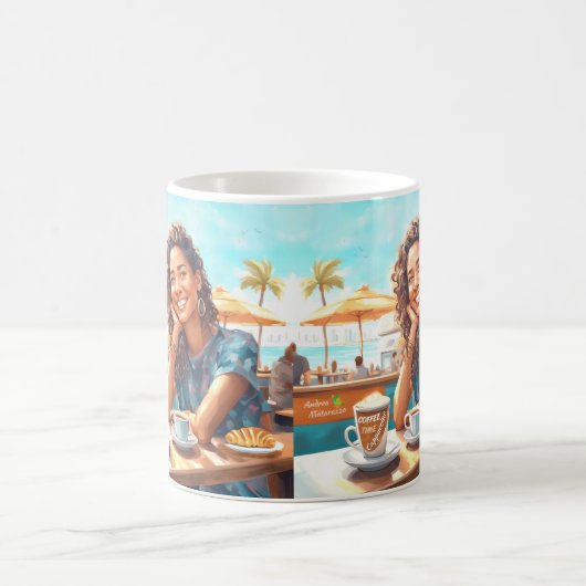 Mädchen mit Kaffeepause Kaffeetasse (Mittel)