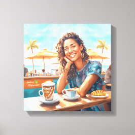 Mädchen mit Kaffeepause Leinwanddruck