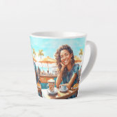 Mädchen mit Kaffeepause Milchtasse (Rechte Ecke)