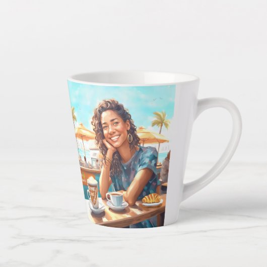 Mädchen mit Kaffeepause Milchtasse (Rechts)