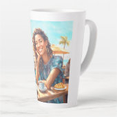 Mädchen mit Kaffeepause Milchtasse (Rechte Ecke)