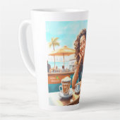 Mädchen mit Kaffeepause Milchtasse (Linke Ecke)