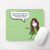 Mädchen mit Kaffeetasse und Zitat Mousepad (Mit Mouse)