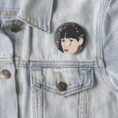 Mädchen mit Kaleidoskop-Augen Button (Beispiel)