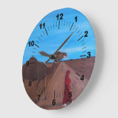 Mädchen mit Kamel Gemälde von Alfred Fox Große Wanduhr (Winkel)