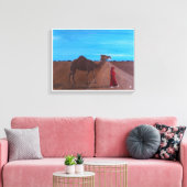 Mädchen mit Kamel Gemälde von Alfred Fox Leinwanddruck (Insitu (Wohnzimmer))