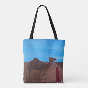 Mädchen mit Kamel Gemälde von Alfred Fox Tasche