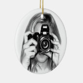 Mädchen mit Kamera Keramikornament (Rechts)