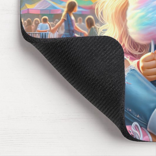 Mädchen mit karnevaler Baumwolle Mousepad (Ecke)