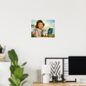 Mädchen mit Kätzchen Poster (Heimbüro)