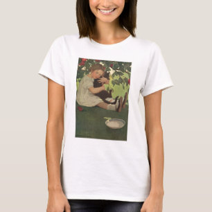 Mädchen mit Kätzchen T-Shirt