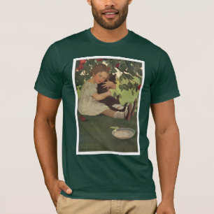 Mädchen mit Kätzchen T-Shirt