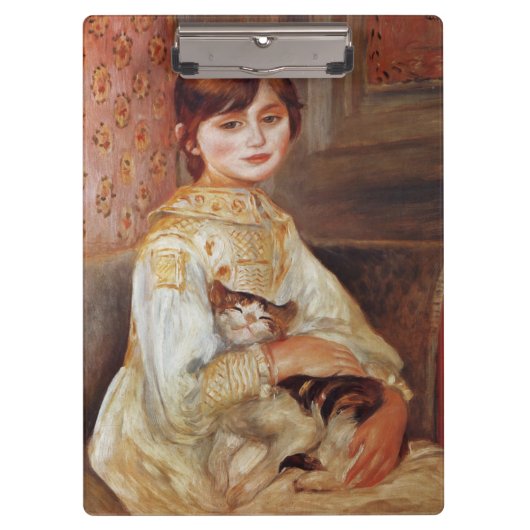 Mädchen mit Katze, Auguste Renoir Klemmbrett (Vorderseite)
