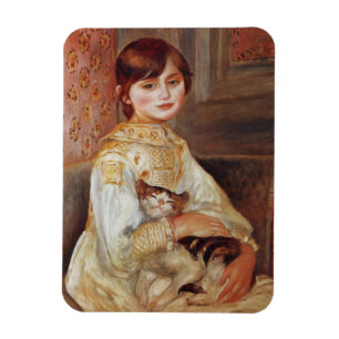 Mädchen mit Katze, Auguste Renoir Magnet