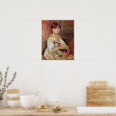 Mädchen mit Katze, Auguste Renoir Poster (Küche)