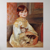 Mädchen mit Katze, Auguste Renoir Poster (Vorne)