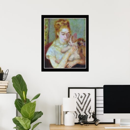 Mädchen mit Katze Poster (Heimbüro)