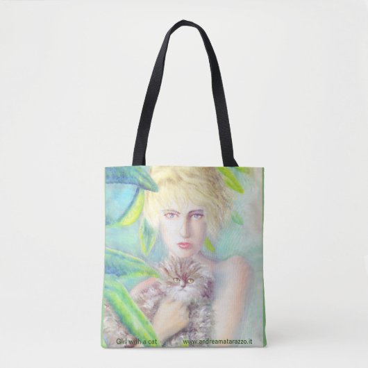 Mädchen mit Katze Tasche (Vorderseite)