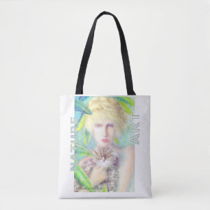 Mädchen mit Katze Tasche