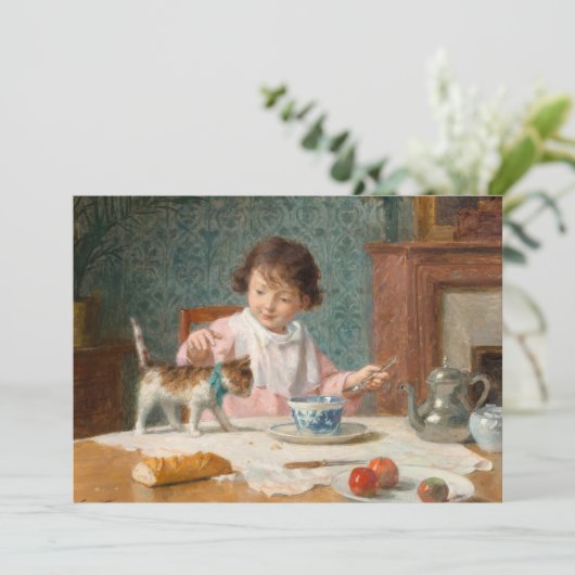 Mädchen mit Katze | Victor Gabriel Gilbert (Stehend Vorderseite)