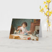 Mädchen mit Katze | Victor Gabriel Gilbert Karte (Gelbe Blume)