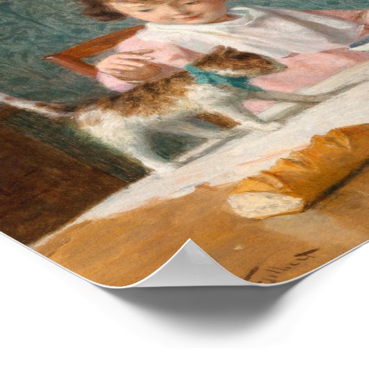 Mädchen mit Katze | Victor Gabriel Gilbert Poster (Ecke)