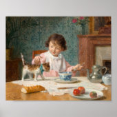 Mädchen mit Katze | Victor Gabriel Gilbert Poster (Vorne)