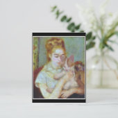 Mädchen mit Katze von Renoir Postkarte (Stehend Vorderseite)