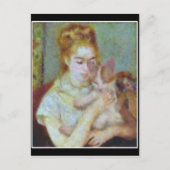 Mädchen mit Katze von Renoir Postkarte (Vorderseite)