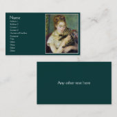 Mädchen mit Katze von Renoir Visitenkarte (Vorne/Hinten)