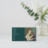 Mädchen mit Katze von Renoir Visitenkarte (Stehend Vorderseite)