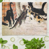 Mädchen mit Katzen, Alexandre Steinlen Handtuch (Gefaltet)