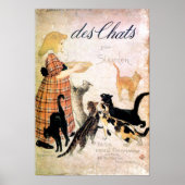 Mädchen mit Katzen, Alexandre Steinlen Poster (Vorne)