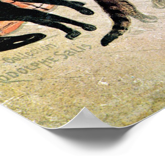 Mädchen mit Katzen, Alexandre Steinlen Poster (Ecke)