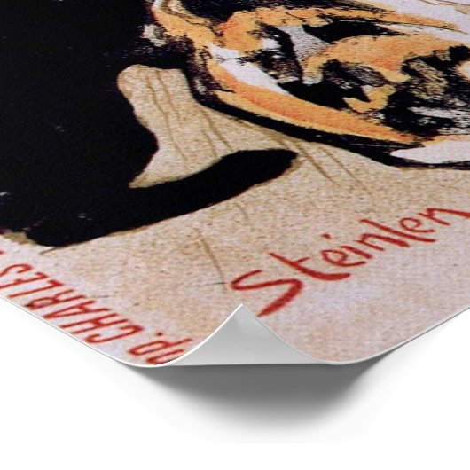 Mädchen mit Katzen, Alexandre Steinlen Poster (Ecke)