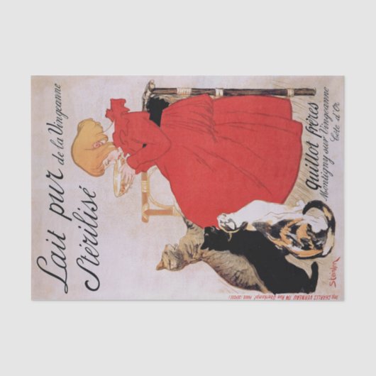 Mädchen mit Katzen, Alexandre Steinlen Seidenpapier (Vorderseite)