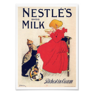 Mädchen mit Katzen, Vintage Poster, Alexandre Stei Fotodruck