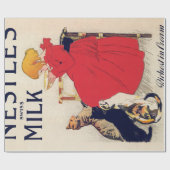 Mädchen mit Katzen, Vintage Poster, Alexandre Stei Geschenkpapier (Flach)