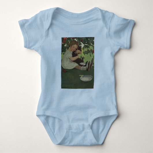 Mädchen mit Kitten Baby Strampler (Vorderseite)