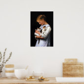Mädchen mit Kittens, Albert Anker Poster (Küche)
