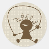 Mädchen mit Klumpensaufklebern Runder Aufkleber (Vorderseite)