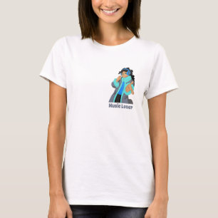 Mädchen mit Kopfhörern Kopfhörer Musikliebhaber T-Shirt