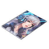 Mädchen mit Kopfhörern Notizblock (Linke Seite)