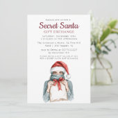 Mädchen mit Kopftuch Geheimnisvolles Weihnachtsfes Einladung (Stehend Vorderseite)