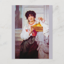 Mädchen mit Körbchen Orangen und Zitronen von Cot Postkarte