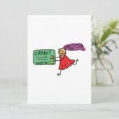 Mädchen mit Kreditkarte Einladung (Stehend Vorderseite)