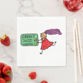 Mädchen mit Kreditkarte Serviette (Beispiel)