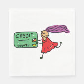 Mädchen mit Kreditkarte Serviette (Vorderseite)